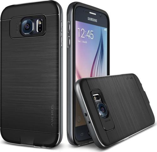 Galaxy S6 ile Uyumlu Case Iron Shield Kılıf Titanium