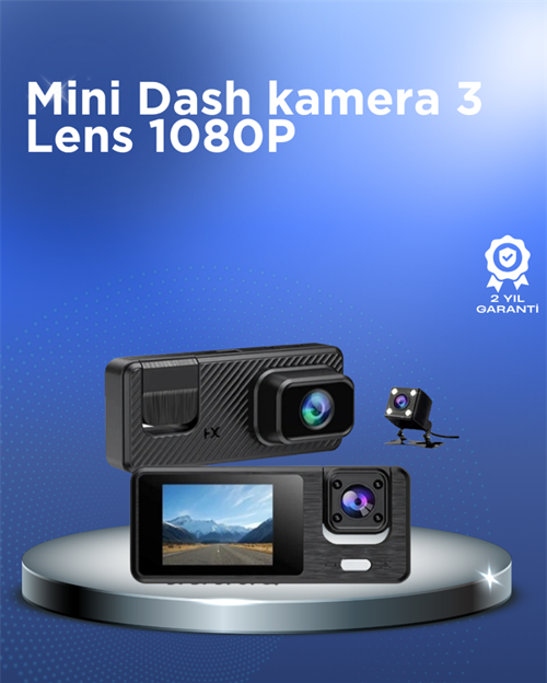 1080P 3 Kameralı Araç Dvr – Döngü Kayıt Ve Geri Görüş Özellikli