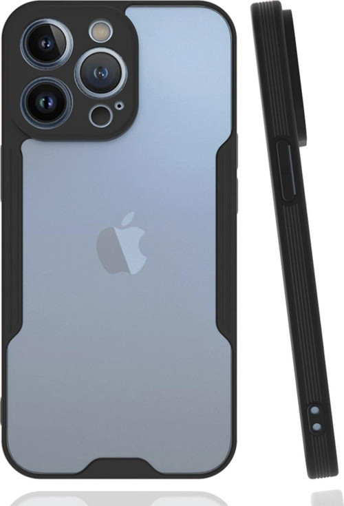 Iphone 14 Kılıf Platin Silikon - Siyah-(5796)