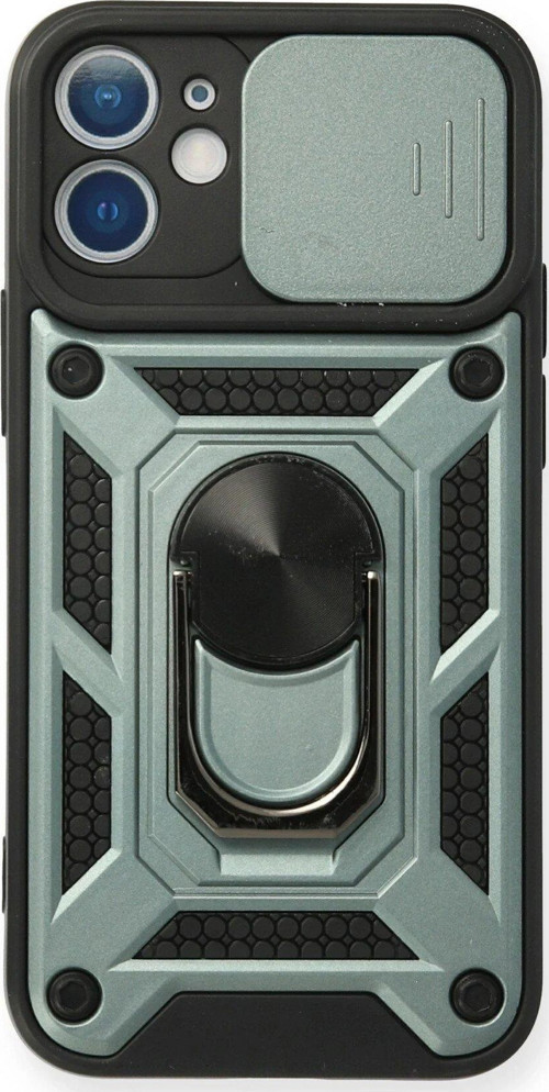 Iphone 11 Kılıf Pars Lens Yüzüklü Silikon - Yeşil-(5796)