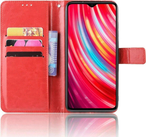 Redmi Note 8 Kılıf S Kapaklı Kılıf - Kırmızı-(5796)