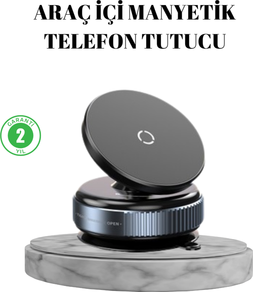 Vakumlu Vantuzlu Mıknatıslı Telefon Tutucu 360 Derece Döner