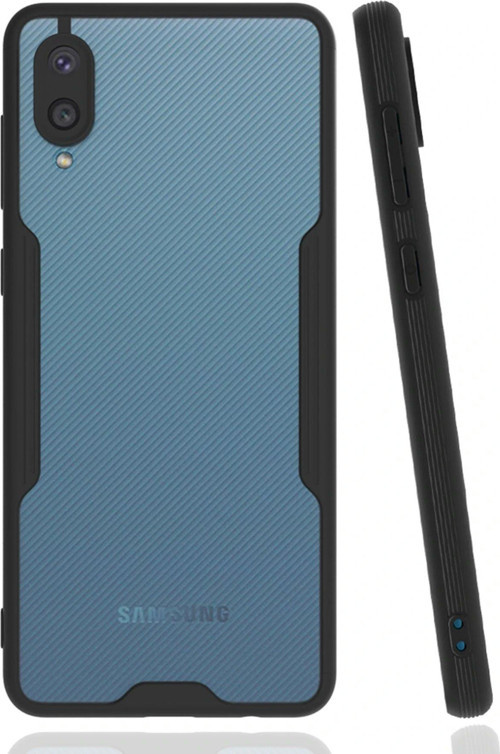 Galaxy A02 Kılıf Platin Silikon - Siyah-(5796)