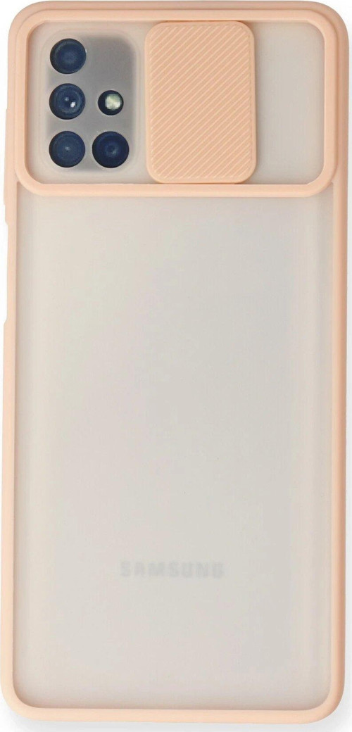 Galaxy M51 Kılıf Palm Buzlu Kamera Sürgülü Silikon - Pembe-(5796)