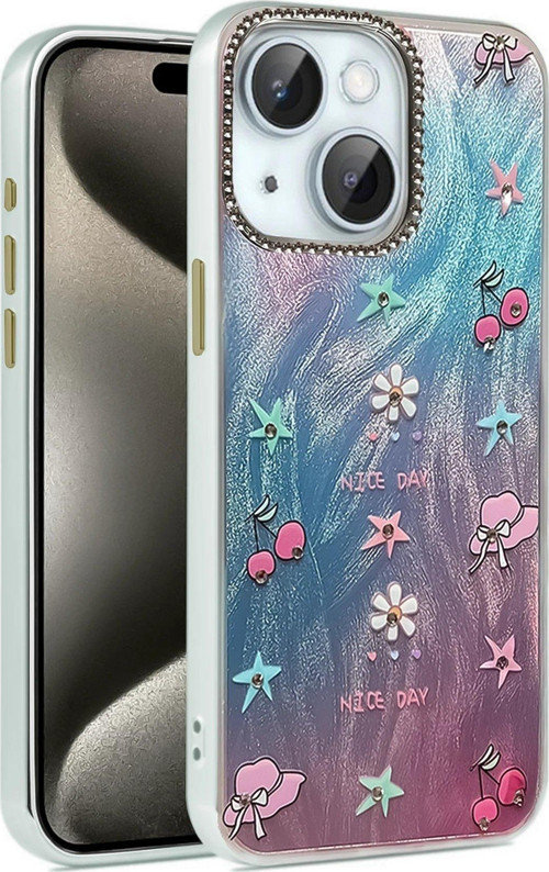 Iphone 14 Kılıf Blade Aynalı Desenli Kapak - Desen 4-(5796)