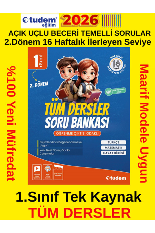 2026 Tudem 1.Sınıf Tüm Dersler 2.Dönem Süreç Odaklı Soru %100 Yeni Soru Bankası +Tablet Kalem