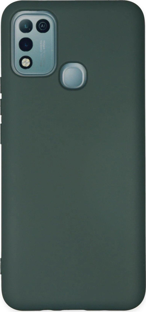 İnfinix Hot 10 Play Kılıf Nano Içi Kadife Silikon - Koyu Yeşil-(5796)