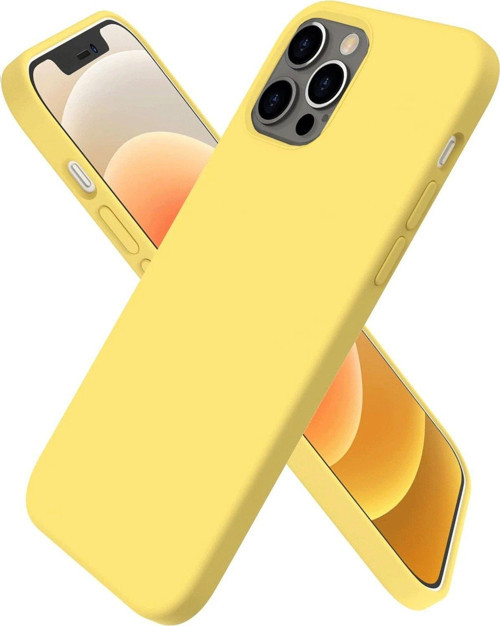 Iphone 12 Kılıf First Silikon - Sarı-(5796)