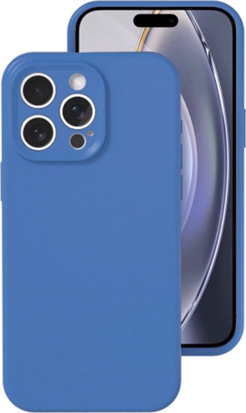 Iphone 16 Kılıf Nano Içi Kadife Silikon - Mavi-(5796)
