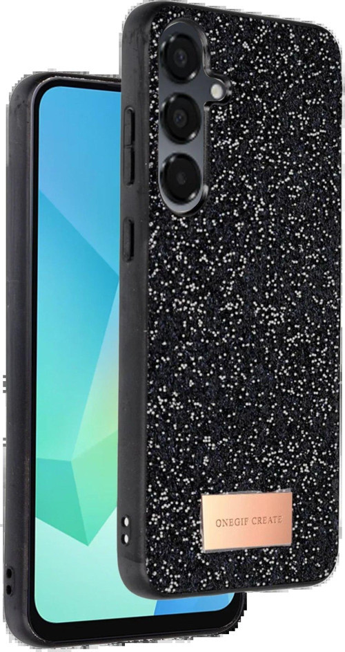 Galaxy A26 Bright Simli Kapak - Siyah-(5796)