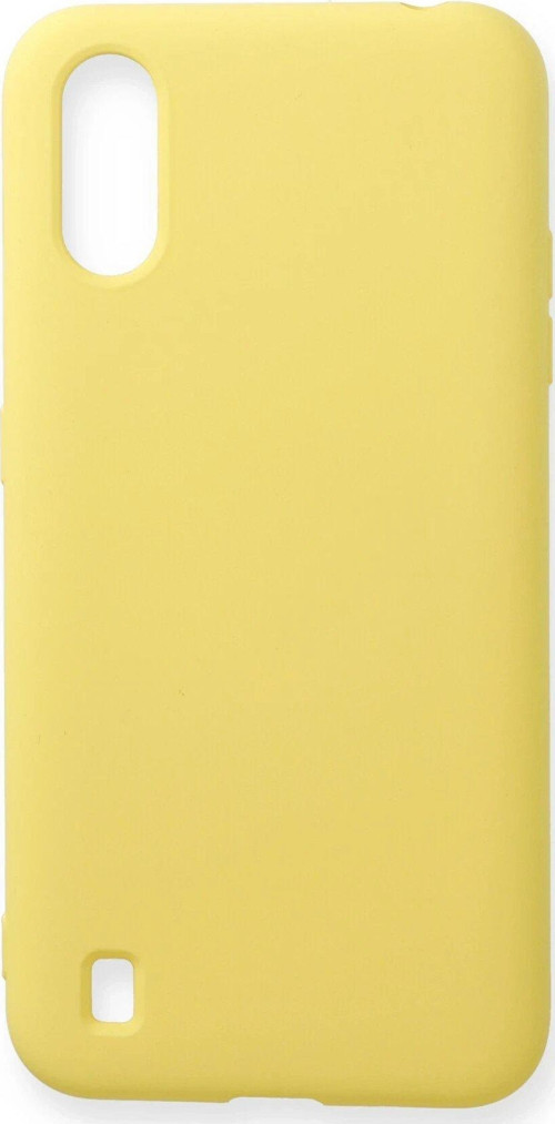 Galaxy A01 Kılıf Nano Içi Kadife Silikon - Sarı-(5796)
