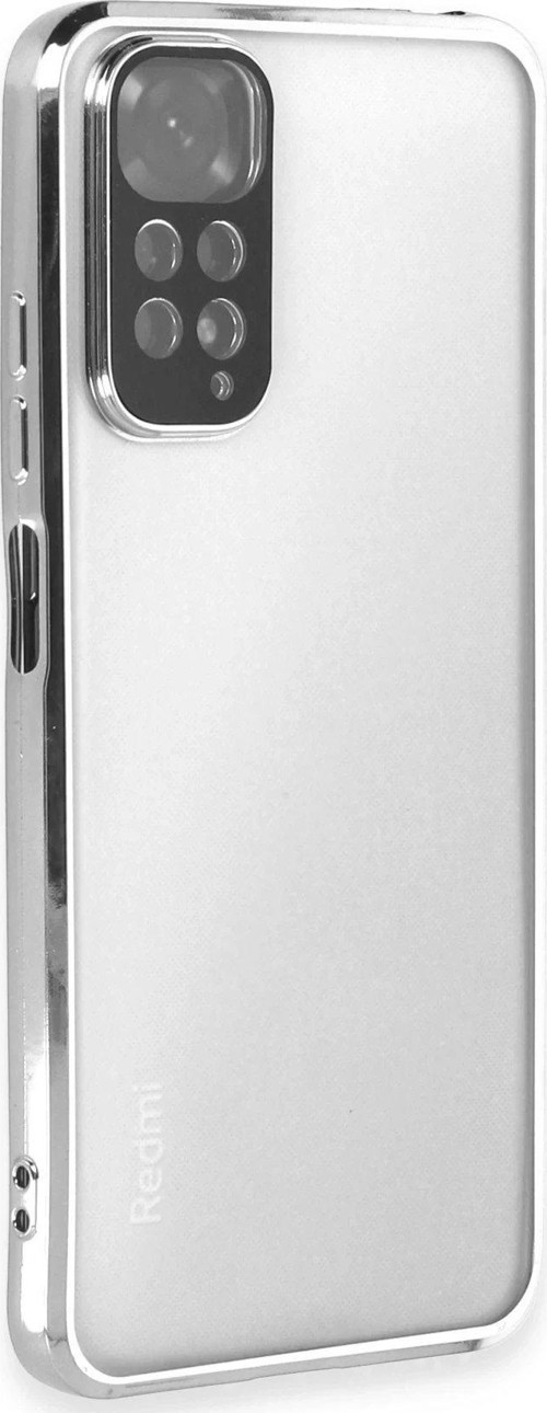 Redmi Note 11 Kılıf Lensli Silikon - Gümüş-(5796)
