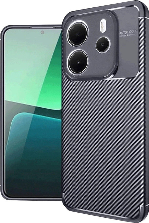 Redmi Note 14 4G Kılıf Auto Focus Karbon Kapak - Lacivert-(5796)