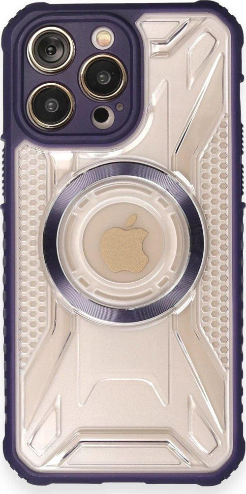 Iphone 12 Kılıf Prag Magneticsafe Kapak - Derin Mor-(5796)