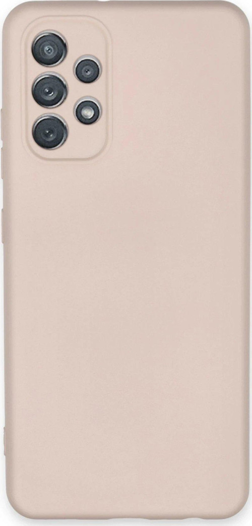 Galaxy A72 Kılıf Nano Içi Kadife Silikon - Pudra-(5796)