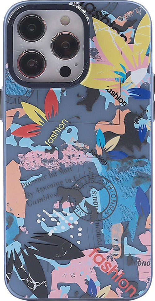 Iphone 14 Kılıf Desenli Kapak - Pembe - 1-(5796)