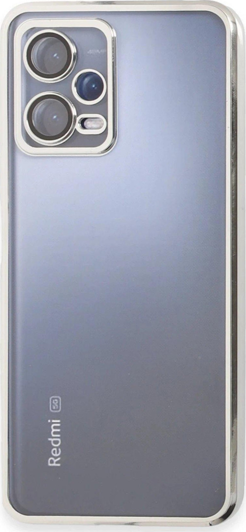 Redmi Note 12 5G Kılıf Lensli Silikon - Gümüş-(5796)
