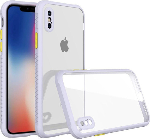 Iphone Xs Kılıf Miami Şeffaf Silikon - Lila-(5796)
