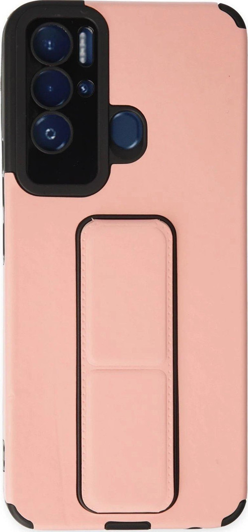 Tecno Pova Neo Kılıf Mega Standlı Silikon - Pudra-(5796)