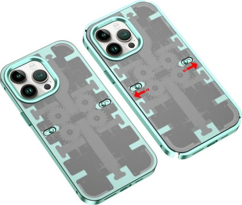 Iphone 13 Kılıf Mekanik Bumper Kapak - Yeşil-(5796)