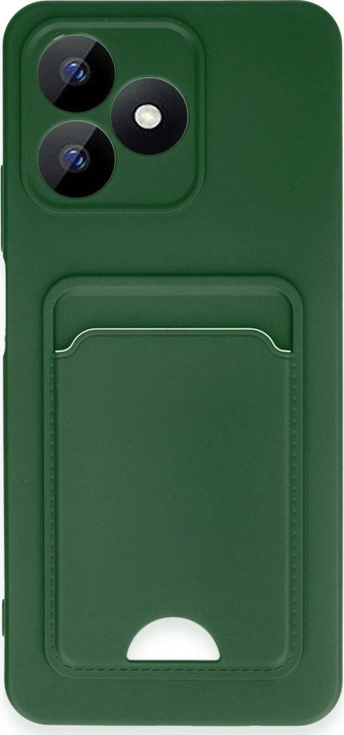 Note 50 4G Kılıf Kelvin Kartvizitli Silikon - Koyu Yeşil-(5796)