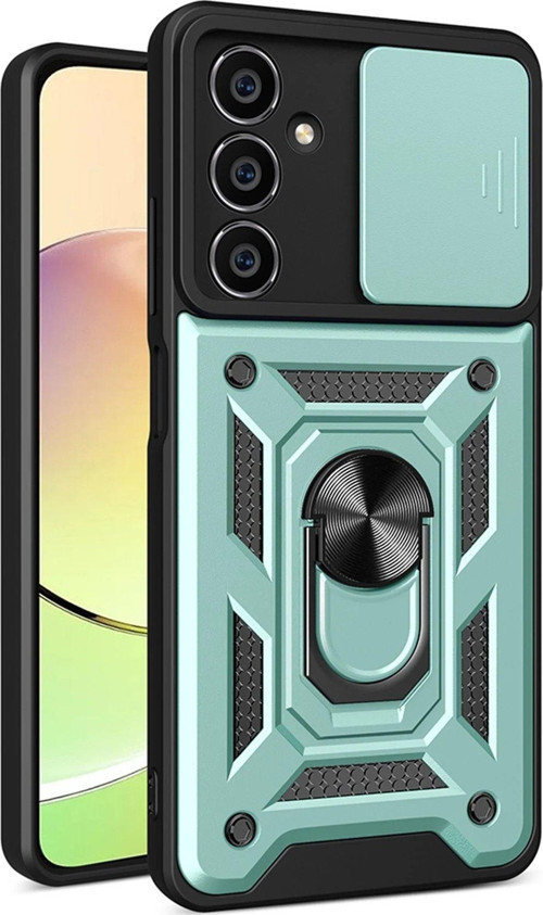 Galaxy A35 5G Kılıf Pars Lens Yüzüklü Silikon - Yeşil-(5796)