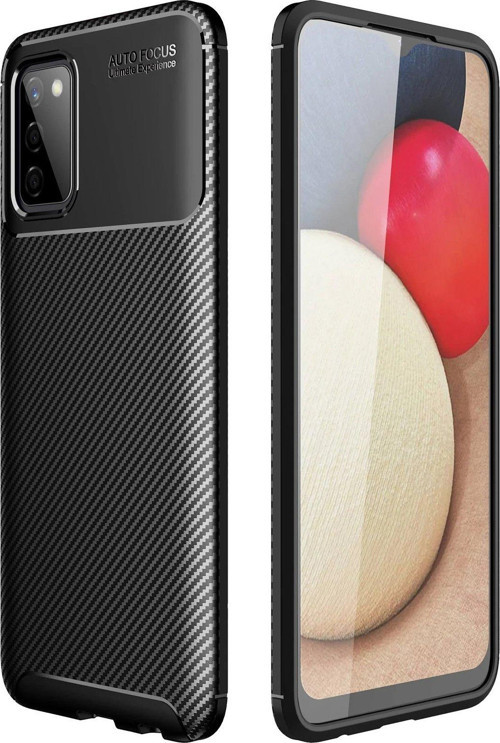 Galaxy A02S Kılıf Auto Focus Karbon Kapak - Siyah-(5796)