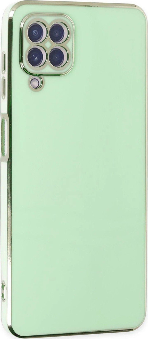 Galaxy A12 Kılıf Volet Silikon - Açık Yeşil-(5796)