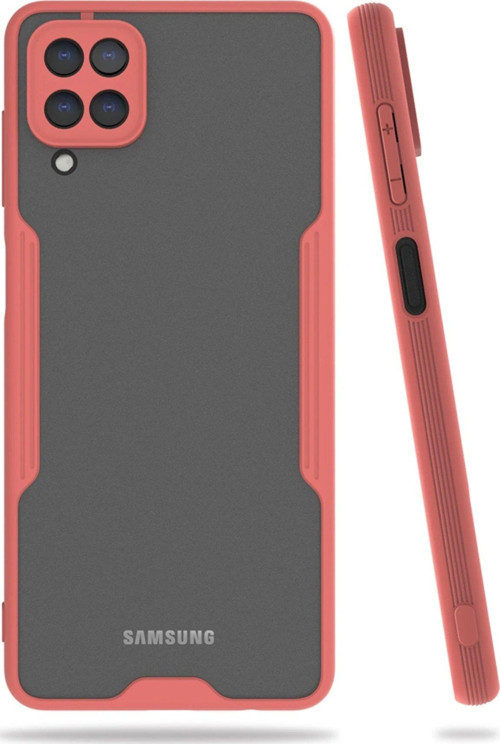 Galaxy A22 Kılıf Platin Silikon - Pembe-(5796)