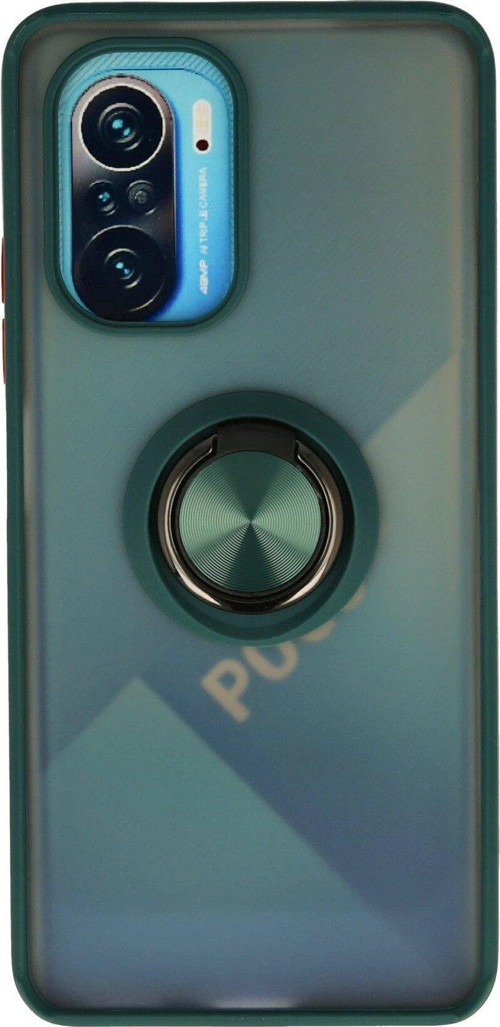 Redmi K40 Kılıf Montreal Yüzüklü Silikon Kapak - Yeşil-(5796)