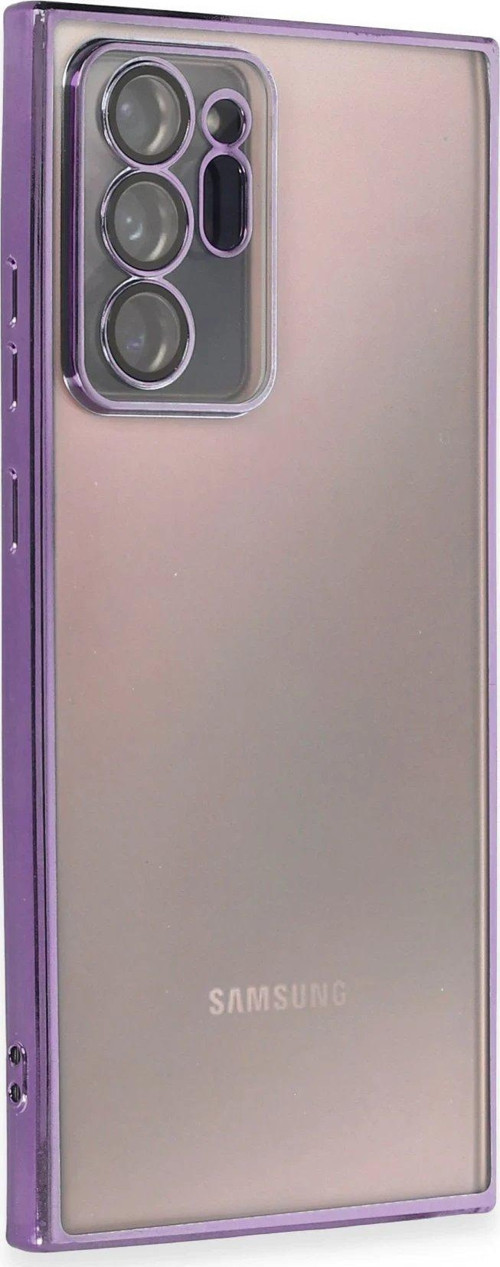 Galaxy Note 20 Kılıf Lensli Silikon - Mor-(5796)