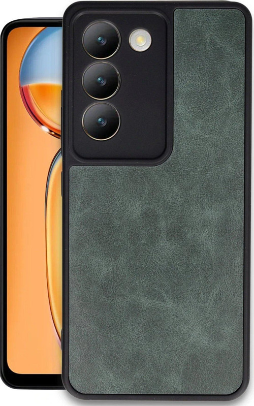 V30 Lite 4G Kılıf Aras Deri Kapak - Koyu Yeşil-(5796)