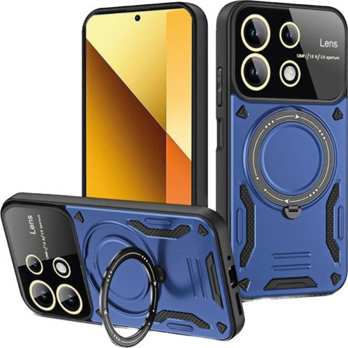 Redmi Note 13 4G Kılıf Joy Lens Standlı Kapak - Lacivert-(5796)