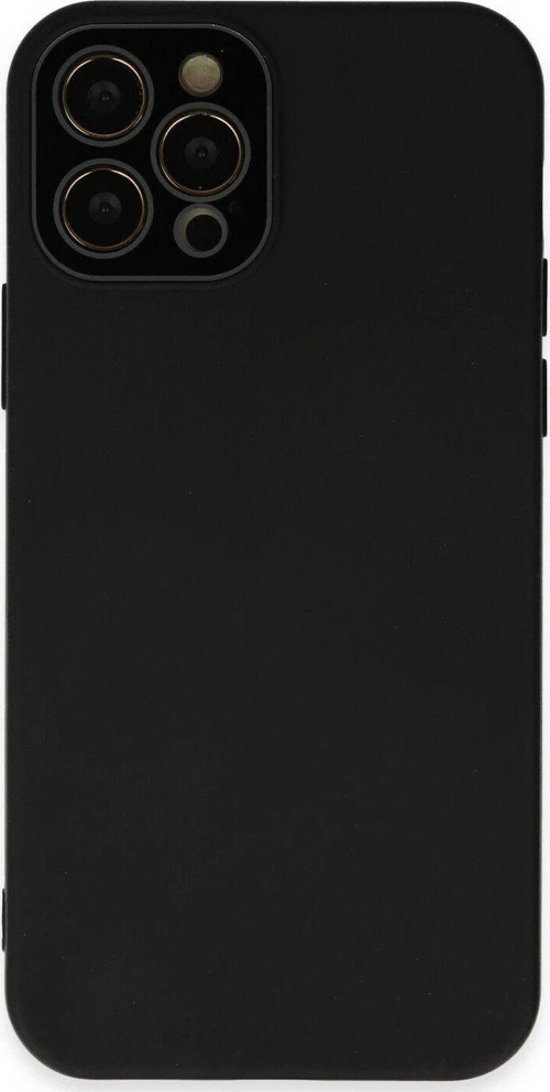 Iphone 12 Kılıf Lansman Glass Kapak - Siyah-(5796)