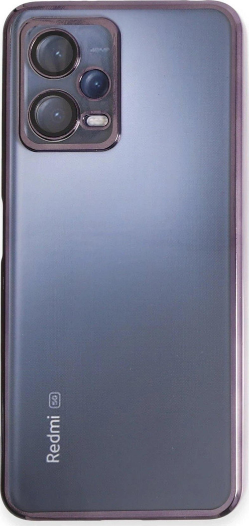 Redmi Note 12 5G Kılıf Lensli Silikon - Mor-(5796)