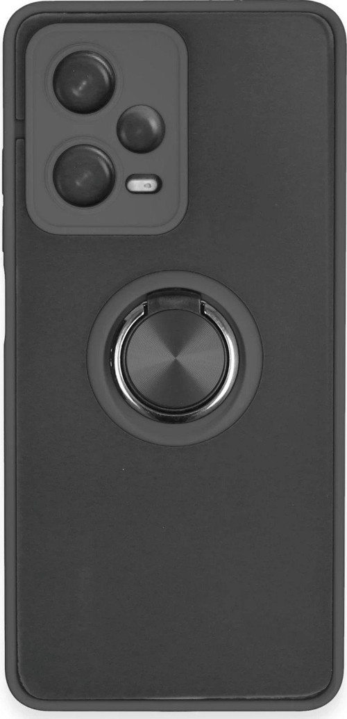 Redmi Note 12 5G Kılıf Montreal Yüzüklü Silikon Kapak - Siyah-(5796)