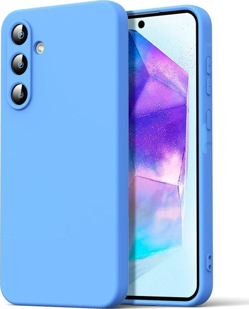 Galaxy A16 5G Kılıf Nano Içi Kadife Silikon - Mavi-(5796)
