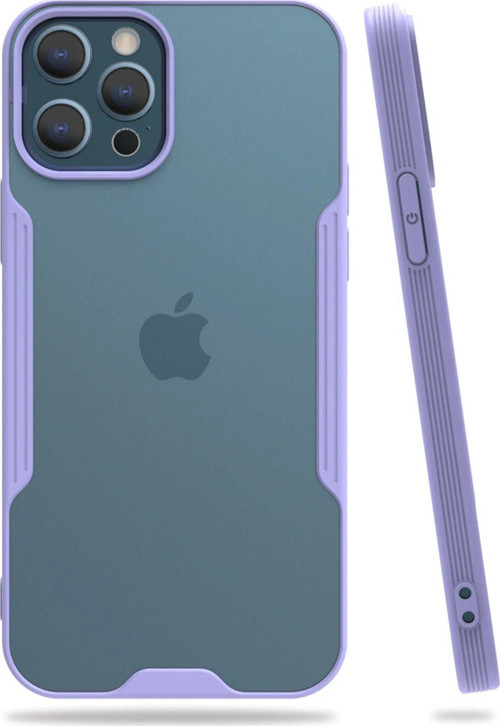 Iphone 12 Kılıf Platin Silikon - Lila-(5796)