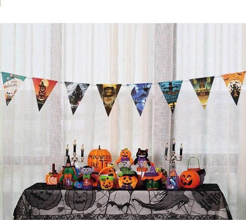 Parti Cadılar Bayramı Halloween Bayrak Banner Süs 8 li 3 Metre