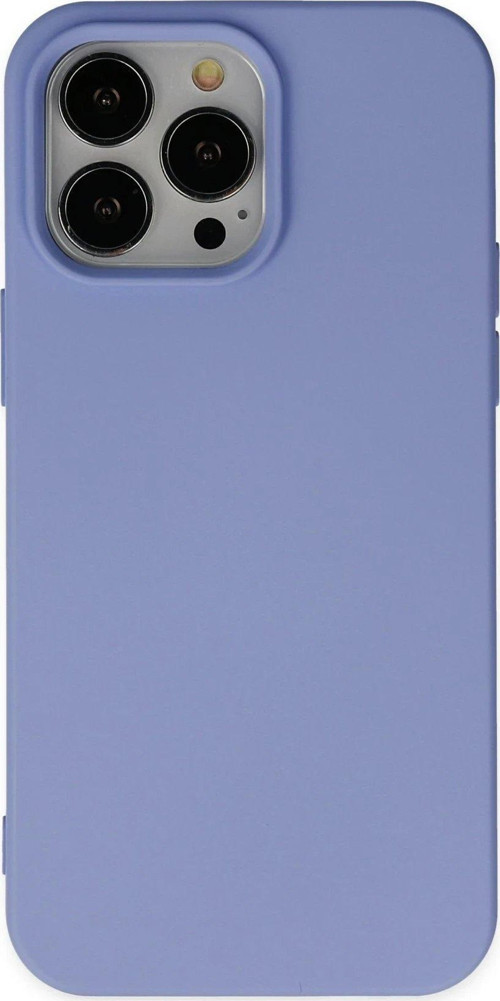 Iphone 14 Kılıf Nano Içi Kadife Silikon - Lila-(5796)