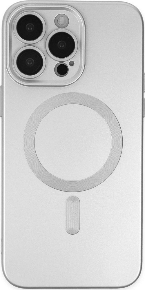Iphone 14 Kılıf Moshi Lens Magneticsafe Silikon - Gümüş-(5796)