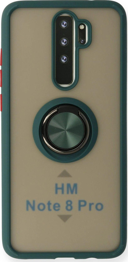 Redmi Note 8 Kılıf Montreal Yüzüklü Silikon Kapak - Yeşil-(5796)
