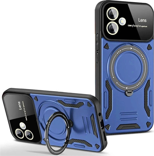 Galaxy A06 Kılıf Joy Lens Standlı Kapak - Lacivert-(5796)