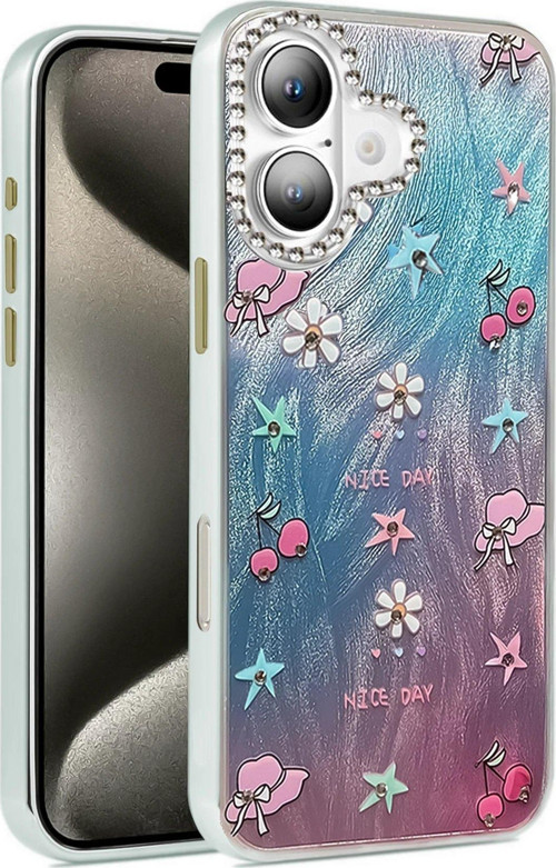 Iphone 16 Kılıf Blade Aynalı Desenli Kapak - Desen 4-(5796)