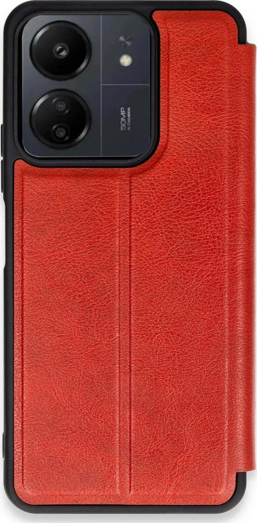 Redmi 13C Kılıf Flip Cover - Kırmızı-(5796)