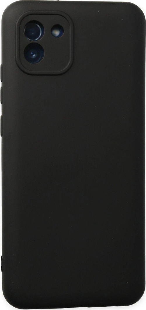 Galaxy A03 Kılıf Nano Içi Kadife Silikon - Siyah-(5796)