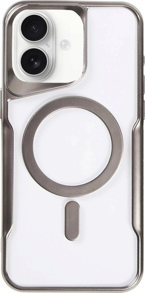 Iphone 16 Kılıf Boyi Magsafe Silikon Kapak - Titan Gri-(5796)