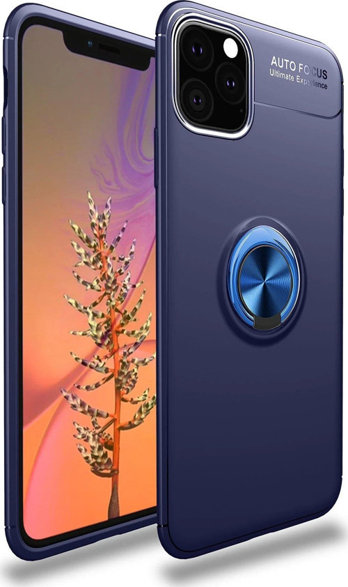 Iphone 11 Kılıf Range Yüzüklü Silikon - Mavi-(5796)