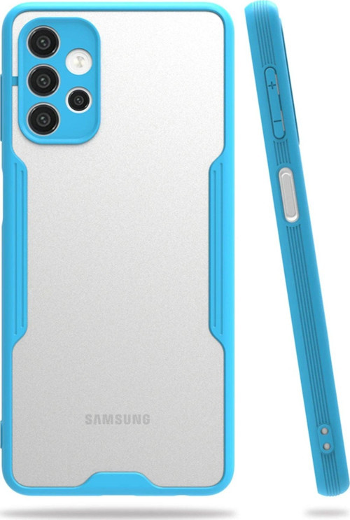 Galaxy A52 Kılıf Platin Silikon - Mavi-(5796)