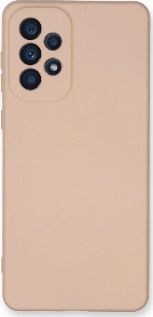 Galaxy A53 5G Kılıf Nano Içi Kadife Silikon - Pudra-(5796)